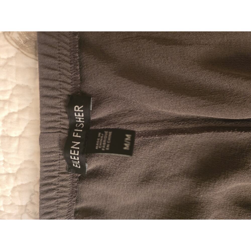 Eileen Fisher Silk Crepe Straight Leg Pant Medium quiet luxury soft girl airy - Picture 2 of 11